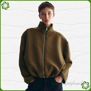 NWOT H&M Scuba Fabric Cropped Jacket